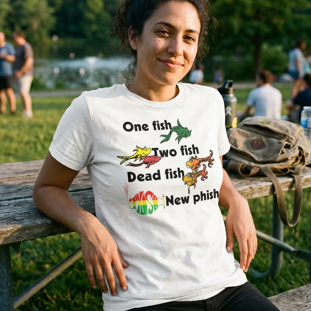 1 Fish 2 Fish Dead Fish New Phish Dr. Seuss Parody Shirt 1 Fish 2 Fish Dead Fish New Phish Dr. Seuss Parody Shirt