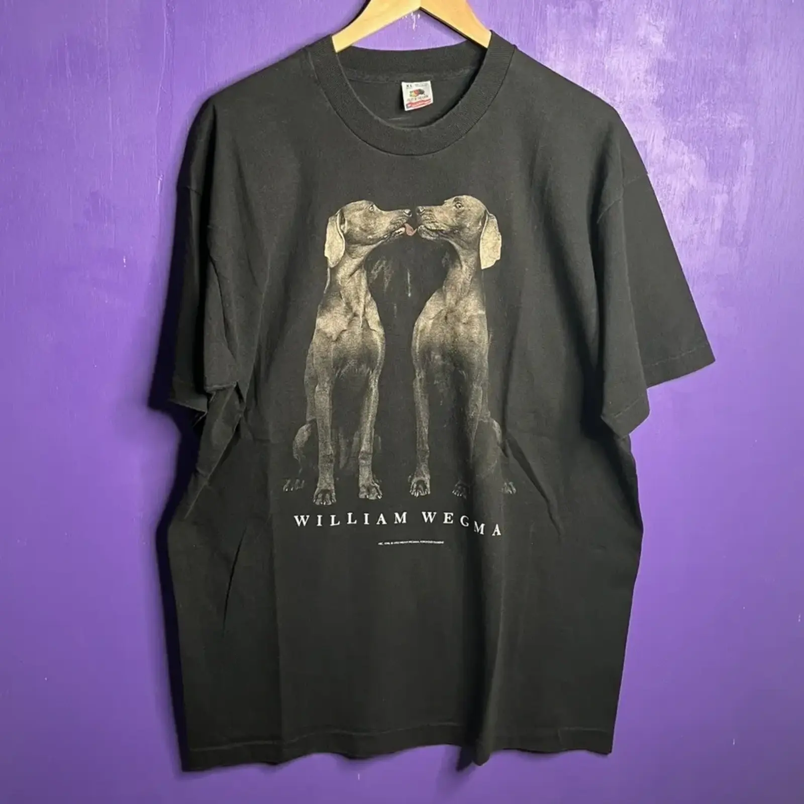 1993 William Wegman Dog Kiss Weimaraners Shirt