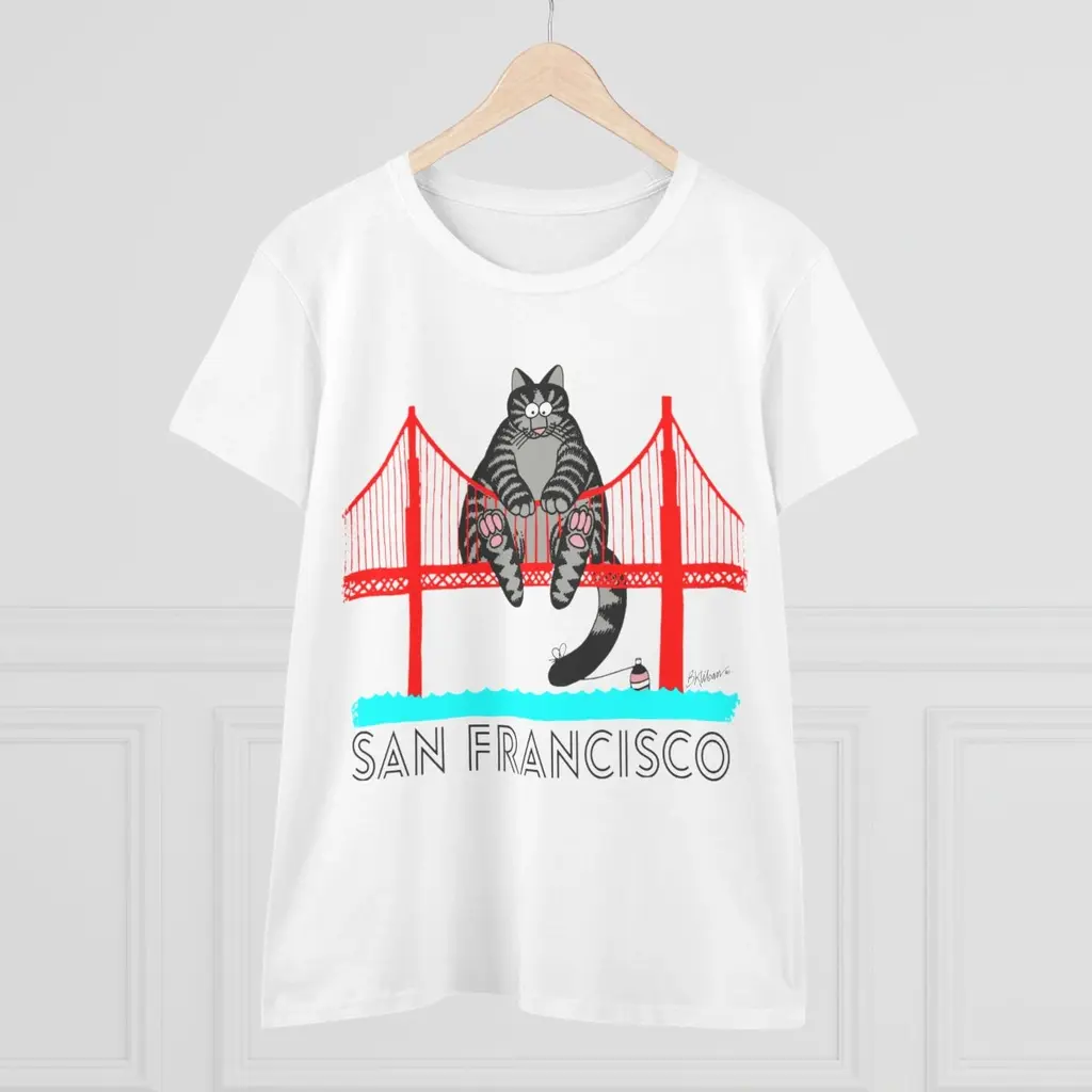 80's B. Kliban Fat Cat San Francisco Golden Gate Bridge Shirt