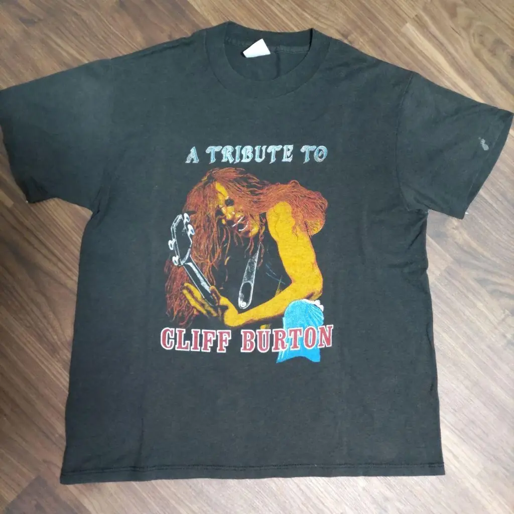Vintage A Tribute to Cliff Burton Crash Course in Brain Surgery 2-Sided Shirt