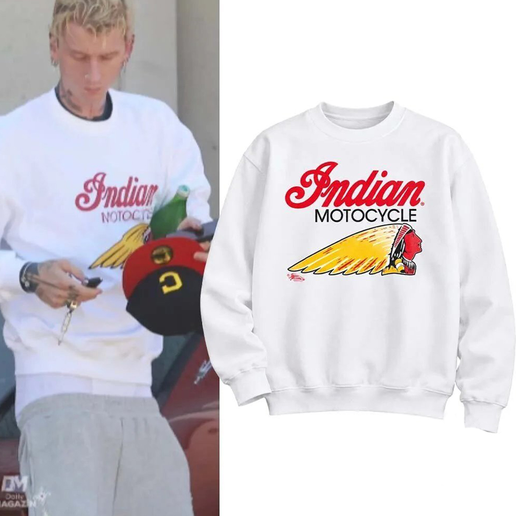 Machine Gun Kelly Indian Motorcycle Sweatshirt Machine Gun Kelly Indian Motorcycle Sweatshirt