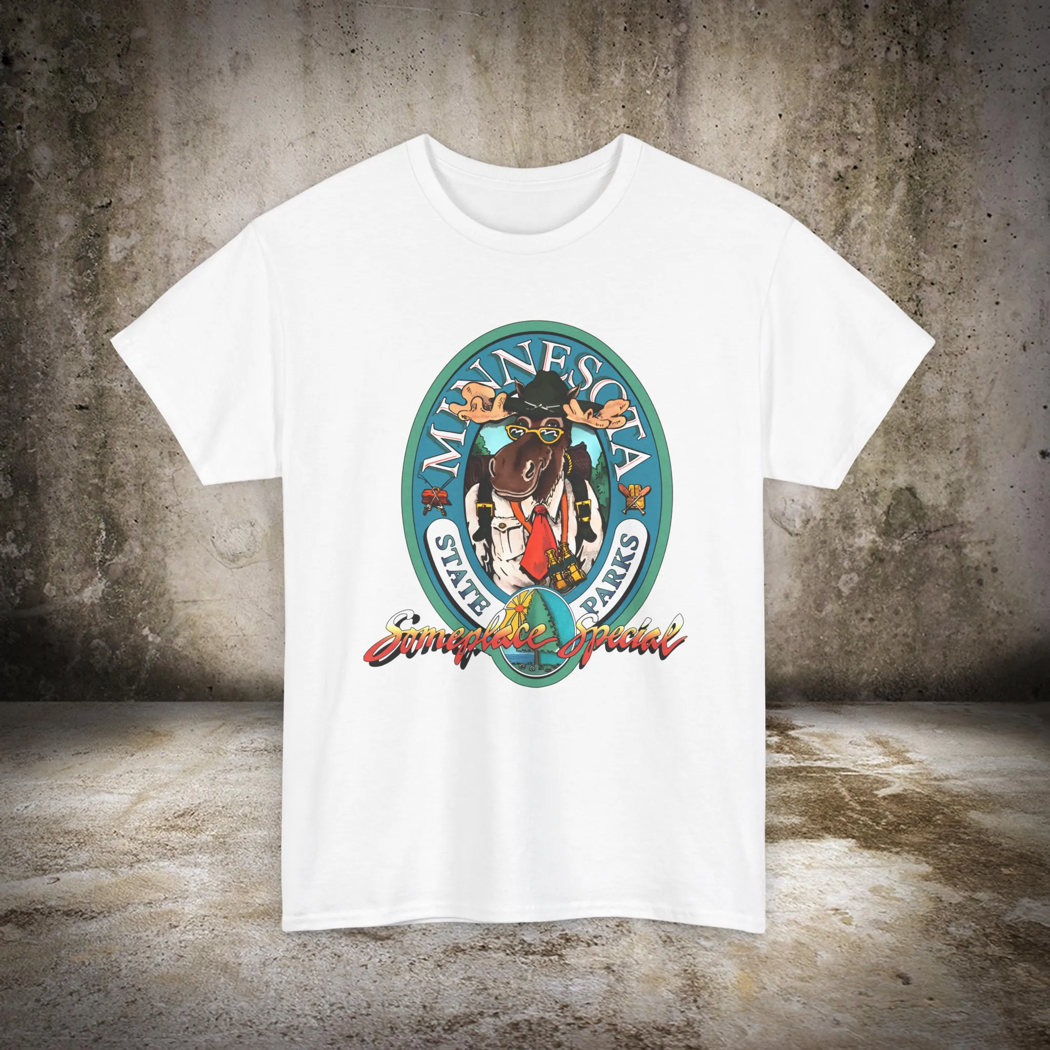 Vintage 1987 Minnesota State Parks Moose Someplace Special Shirt