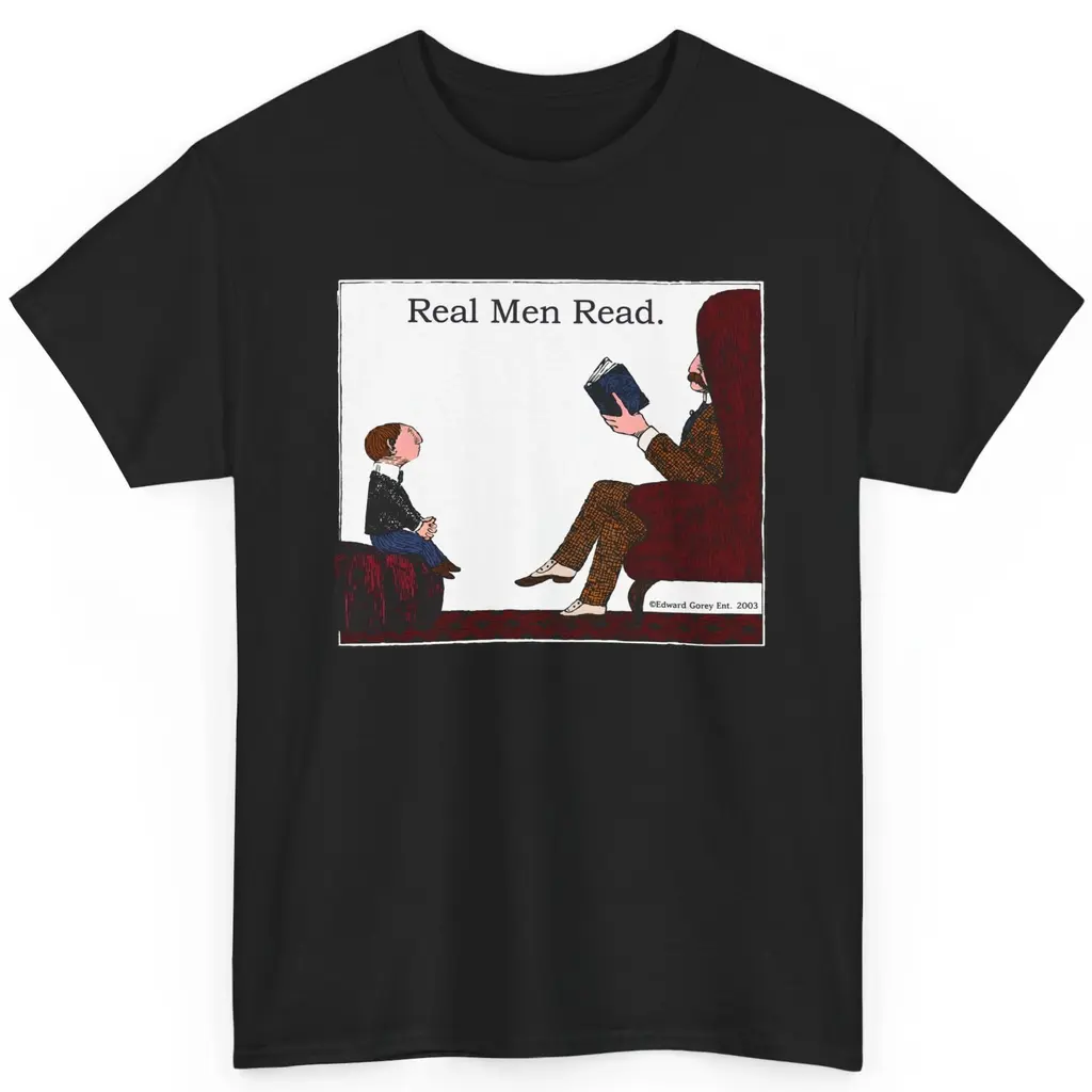Vintage 2000's Edward Gorey Real Men Read Shirt