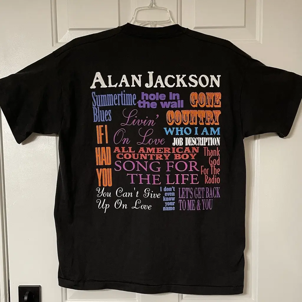 Vintage '80s Alan Jackson Who Am I Shirt 2-Sided 1 Vintage 80s Alan Jackson Who Am I Shirt Back