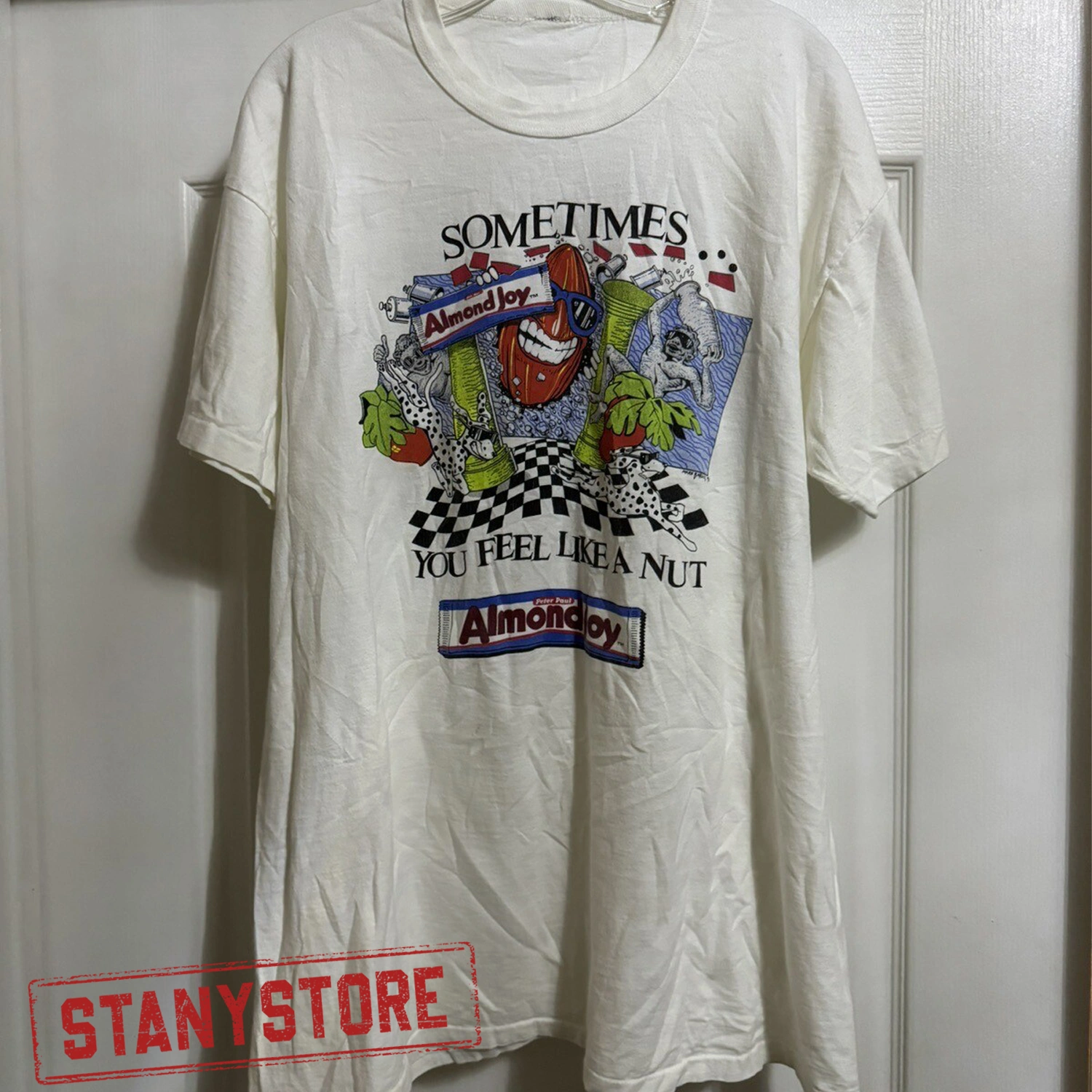 Vintage '80s Almond Joy Sometimes You Feel Like a Nut Candy Bar Commercial Shirt