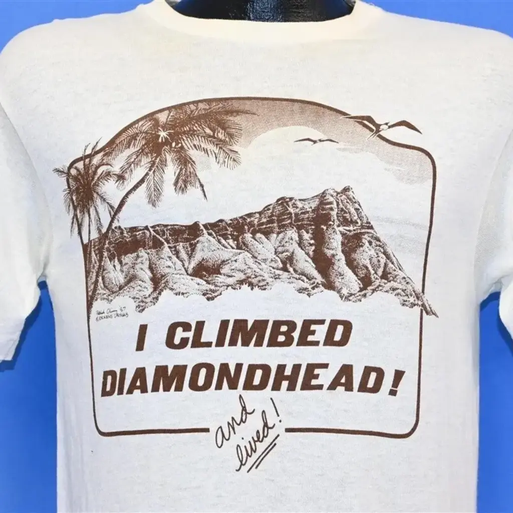 Vintage 80's Hawaii Volcano I Climbed Diamondhead And Lived Shirt