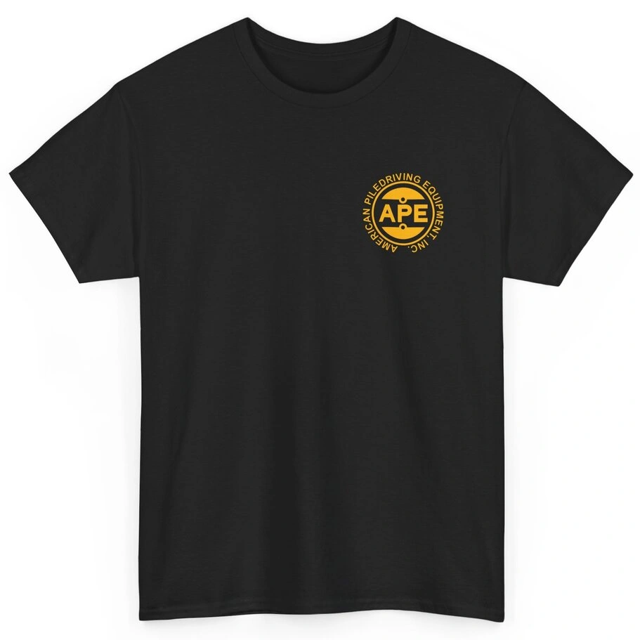 Vintage 90's American Piledriving Equipment Inc. Bape 2-SIDED Design Shirt 2 Vintage 90s American Piledriving Equipment Inc. Bape Design Front