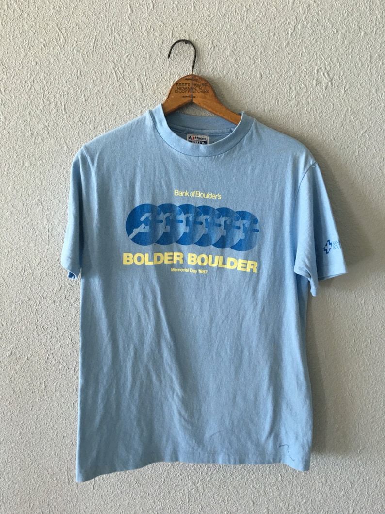 1987 Bank Of Boulders Memorial Day Vintage Boulder Colorado T Shirt By Hanes