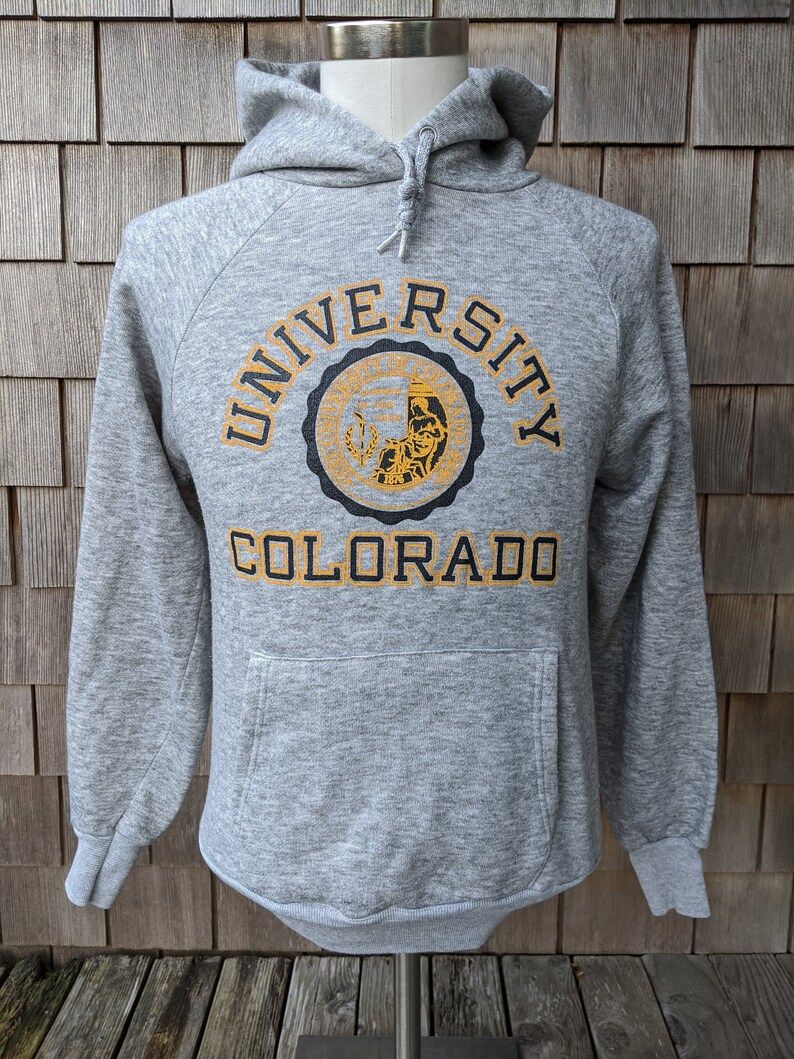 80S Vintage Colorado Buffaloes Hooded Sweatshirt