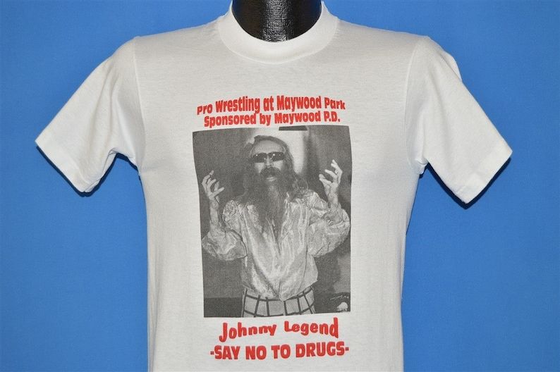 90S Johnny Legend Say No To Drugs Wrestling T Shirt Small