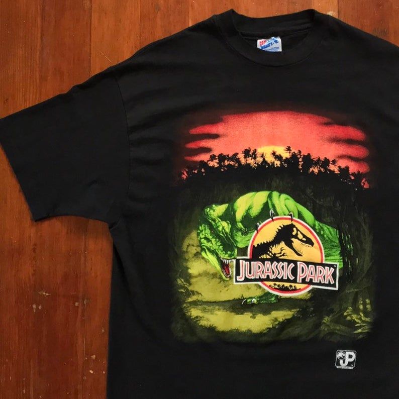 90S Jurassic Park Movie Promo Shirt Single Stitch Vintage 1993 Jurassic Park Dinosaur Movie Promo Tee