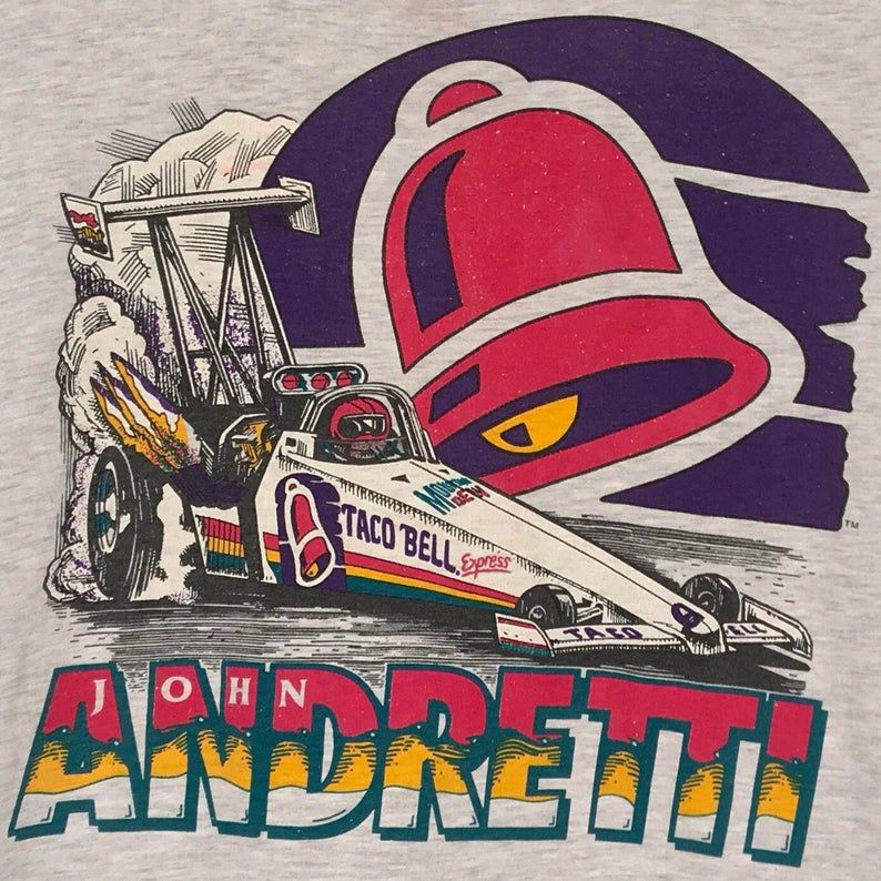 90's Taco Bell John Andretti Racing Run For The Border Jack Clark Motorsports Promo Shirt