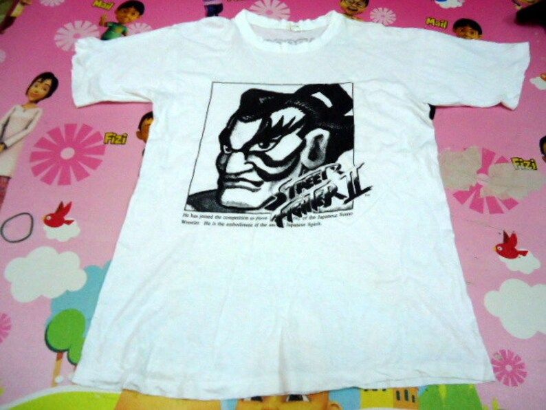 90S Vintage 1991 Street Fighter Ii Tshirt E Honda Edmond Honda Character Picture