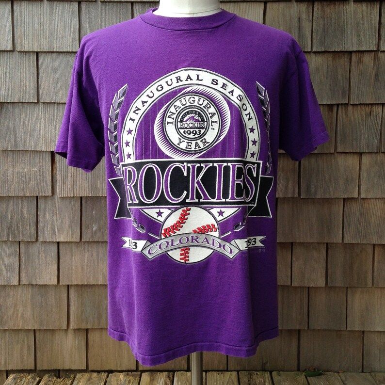 90S Vintage Colorado Rockies T Shirt Large Inaugural Season 1993