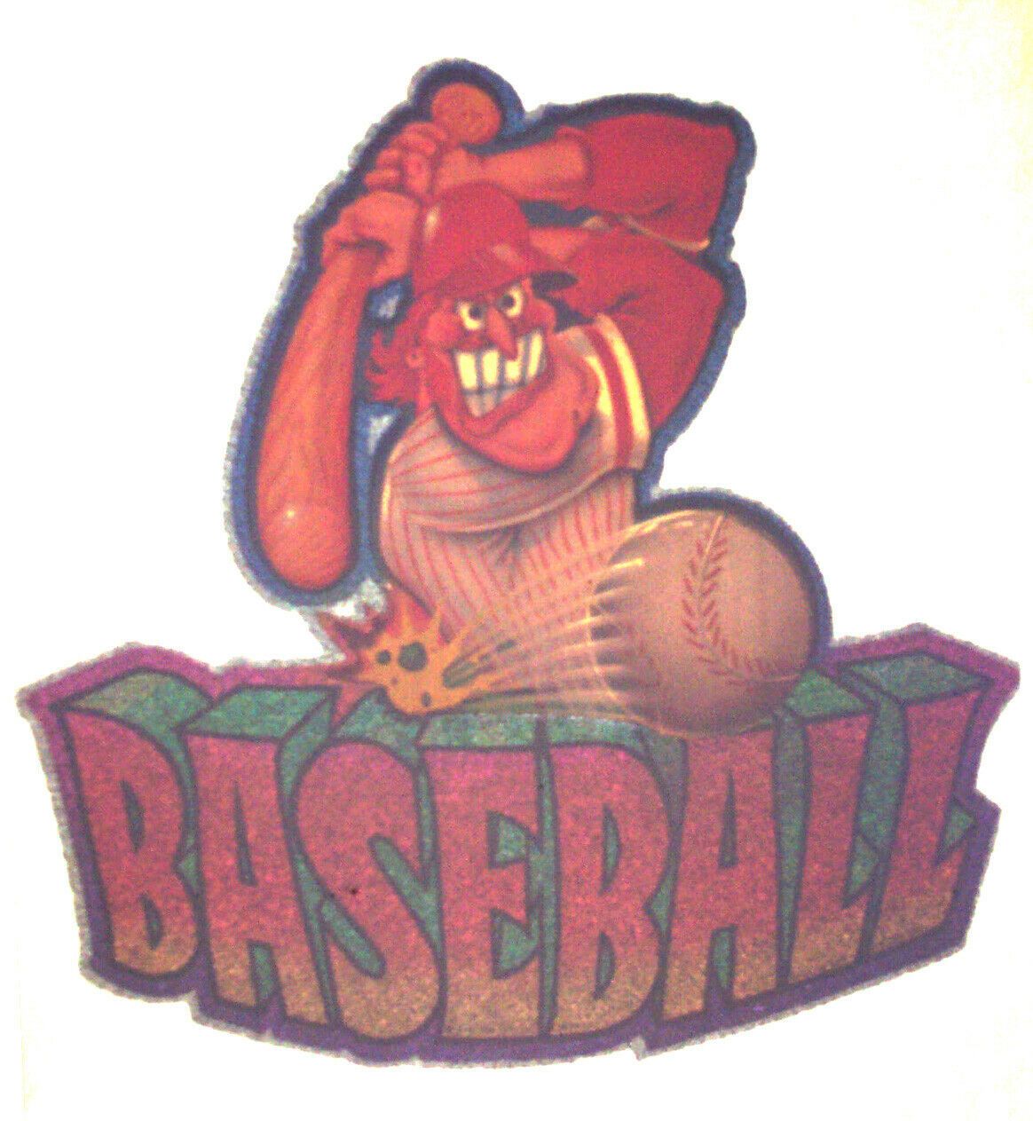 Baseball Shirt Iron On Vintage 70S 80S Unused Hitting Bat Nostalgia Transfer