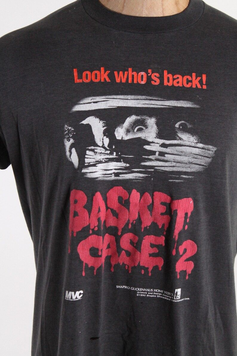 Basket Case 2 T Shirt 1980S Vintage Screen Stars Label Horror Movie Halloween Goth Costume Medium