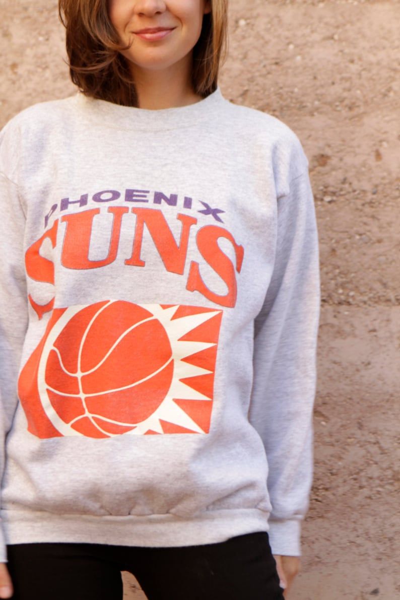 Basketball 90S Phoenix Suns Nba Heather Grey Sweatshirt