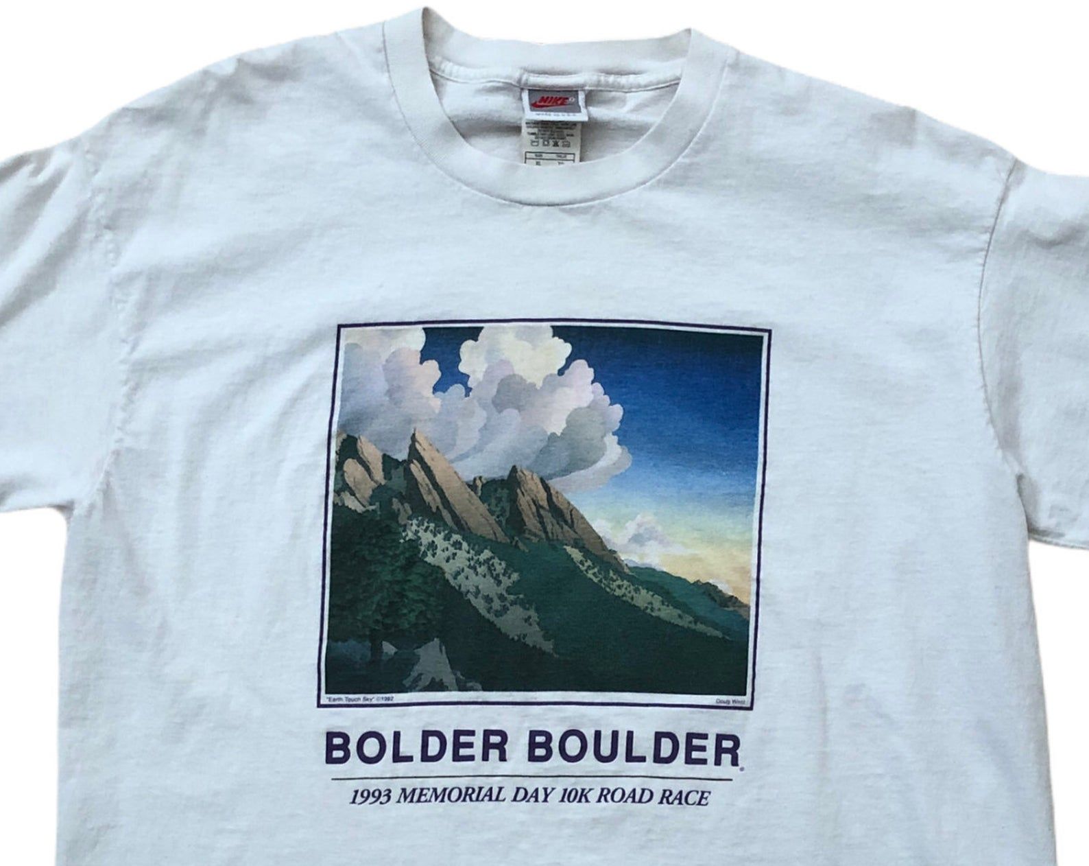 Bolder Boulder Colorado Vintage 10K Race Marathon Running 1990S Made In Usa Gray Tag Doug West Earth Single Stitch T-Shirt