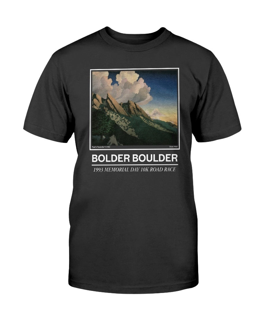 bolder boulder colorado vintage 10k race marathon running 1990s made in usa gray tag doug west earth t shirt 062621 go7kt