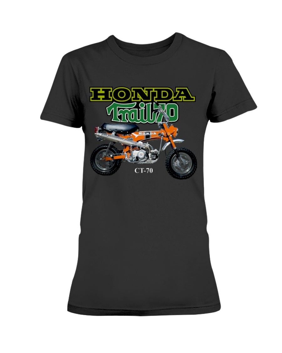 Candy Gold Honda Trail Ct 70 Graphic Ladies T Shirt 211004