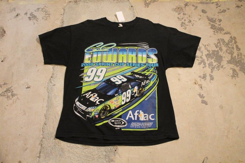 Carl Edwards Racing Graphic Automotive Print 80s 90s Sprint Cup Series Shirt