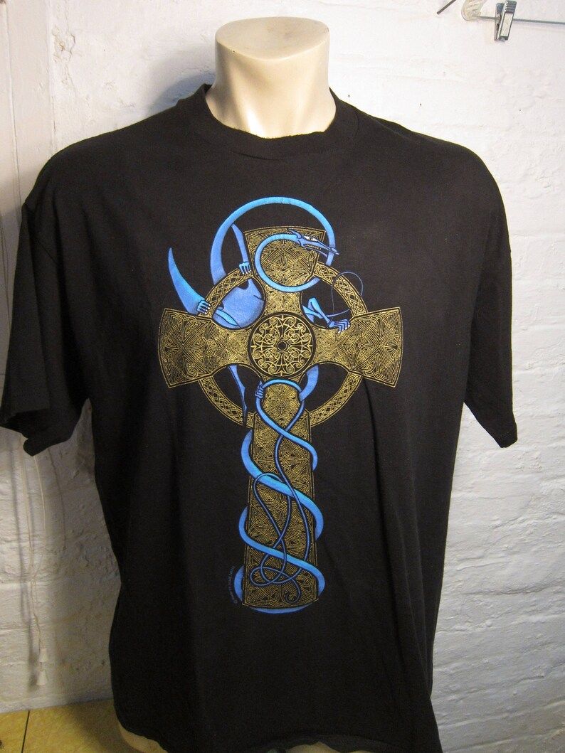 Celtic Cross With Dragon Shirt Single Sided
