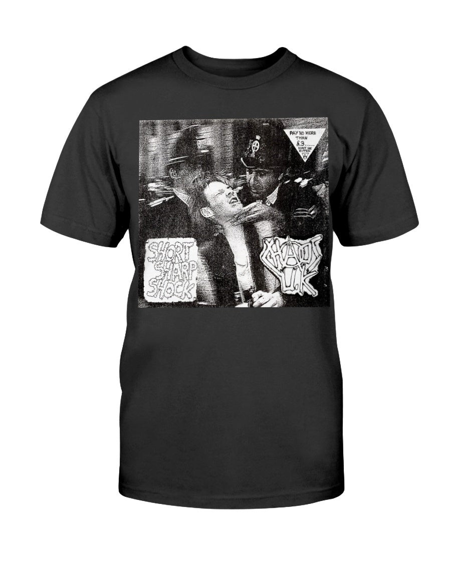 Chaos Uk Short Sharp Shock Punk Concert Tour Vtg 90S T Shirt 082021