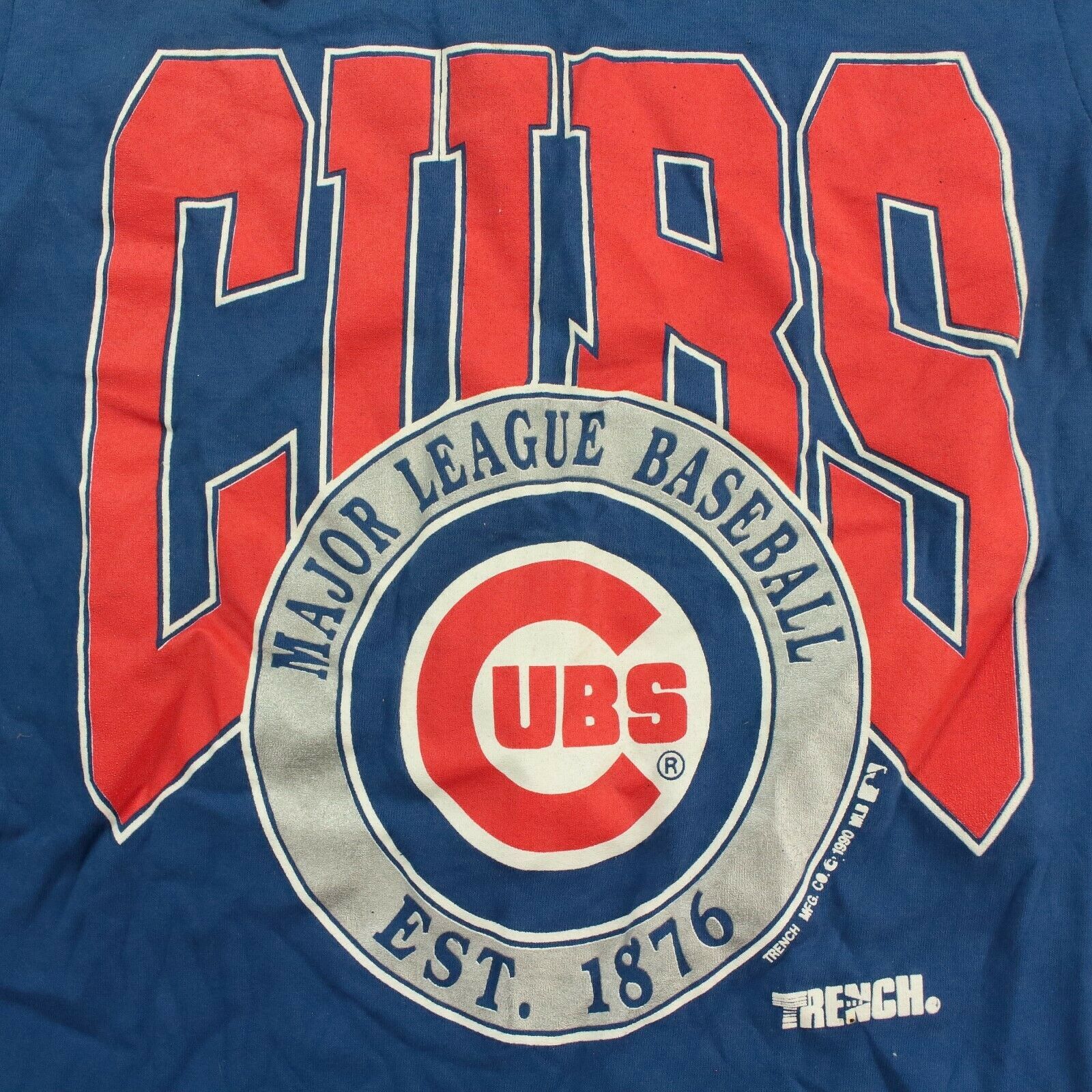 Chicago Cubs Shirt Small Vtg 80S 90S Usa Single Stitch Trench Mlb Baseball Ds