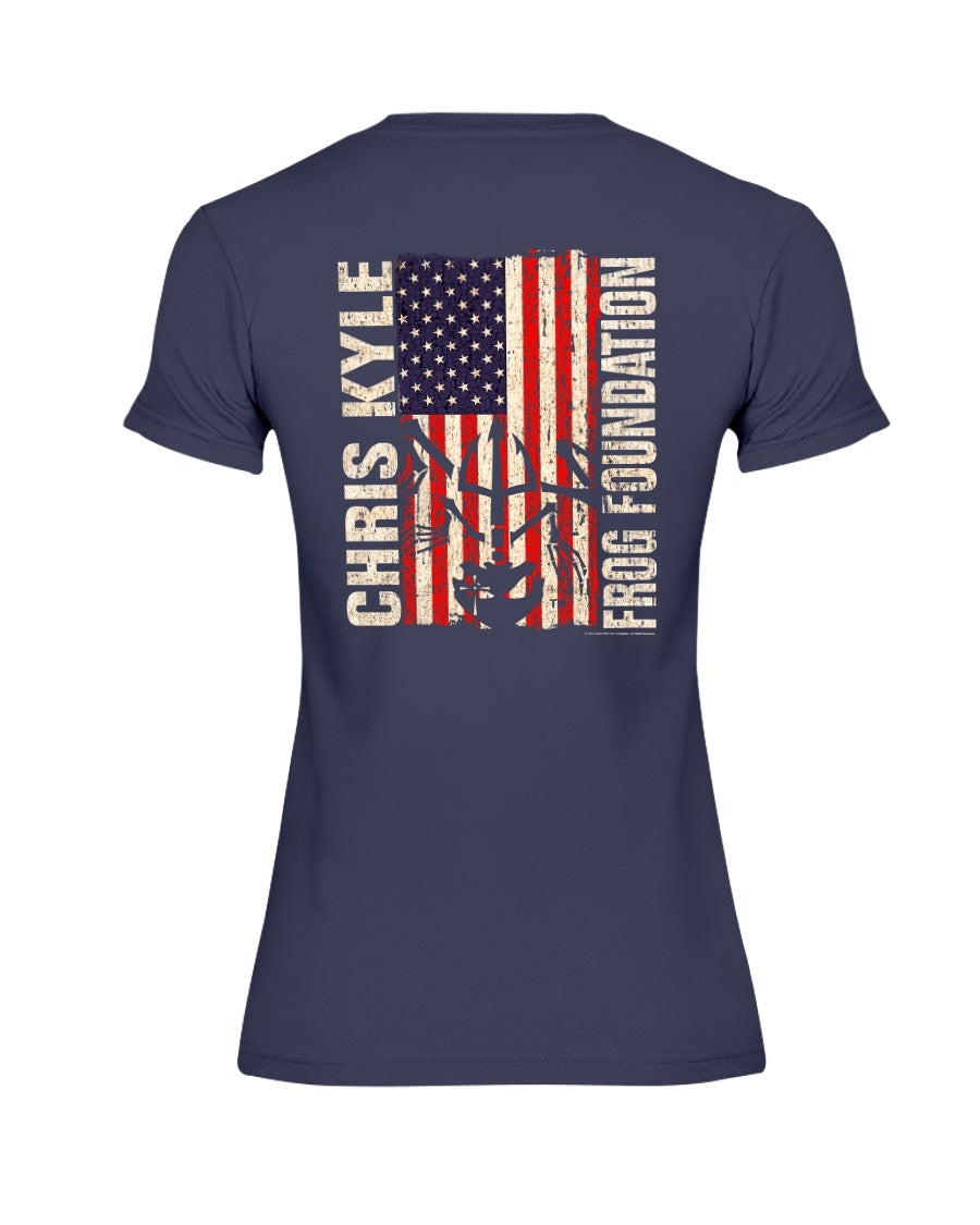 Chris Kyle Frog Foundation Epic Flag Ladies T Shirt 090821