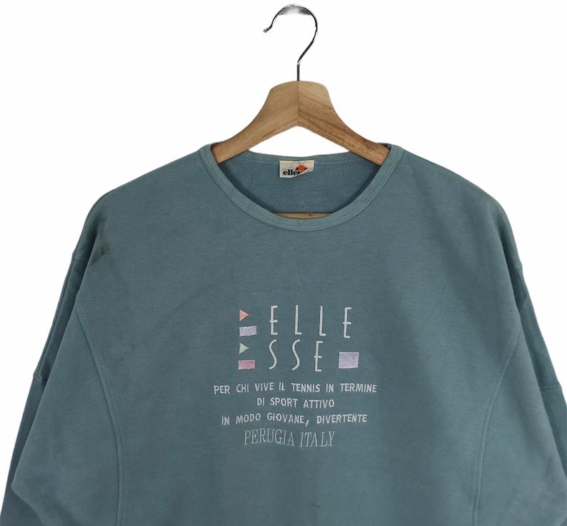 Christmas Sale Ellesse Sportswear Crew Neck Sweatshirt Embroidery Big Logo Ellesse Womens Clothing