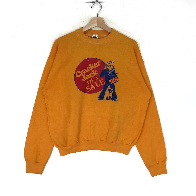 Christmas Sale The American Brand Of Snack Cracker Jack Printed Big Logo Nostalgia Cracker Jack Of A Sale Sweatshirt