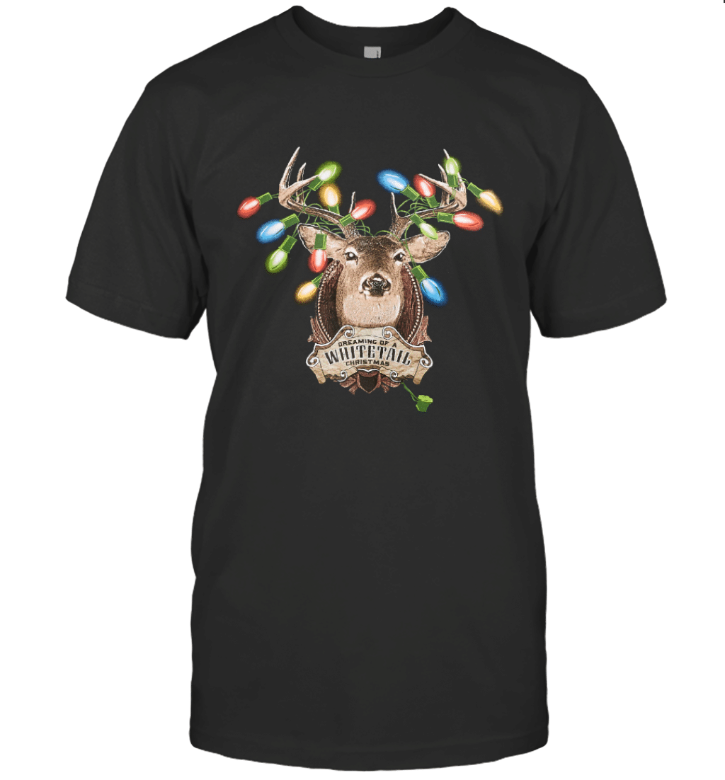 Christmas Whitetail Deer Buck With Lights In Antlers T Shirt T-Shirt