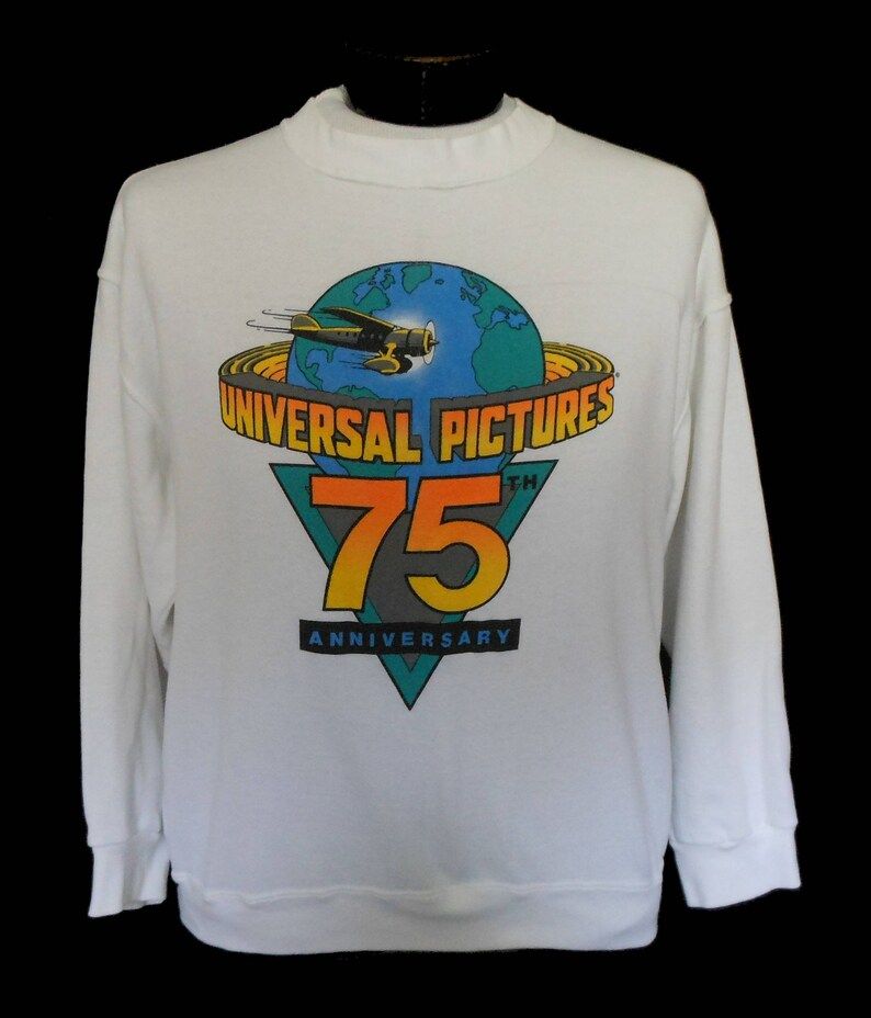 Clearance Vintage 90S Universal Pictures Souvenir Sweatshirt Vintage 1990S 75Th Anniversary Crewneck Arge To X Large