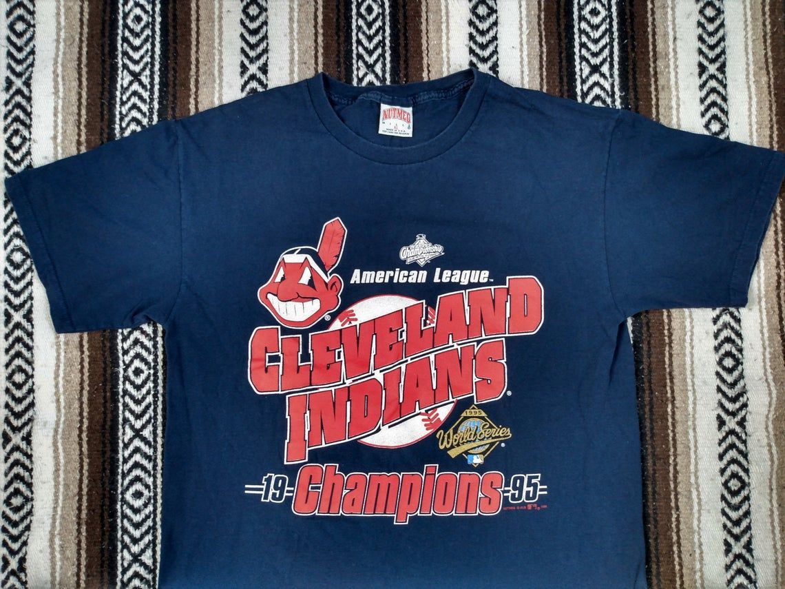 Cleveland Indians vintage 1995 World Series MLB Basebal American League Champs Shirt