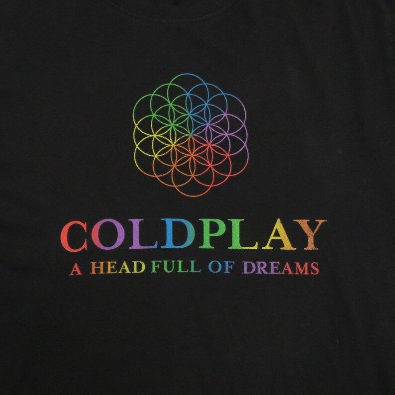 Coldplaya Headfull Of Dreams Tourbritish Rock Bandlarge Size T Shirtblack Color Teecrew Necklineshort Sleeve