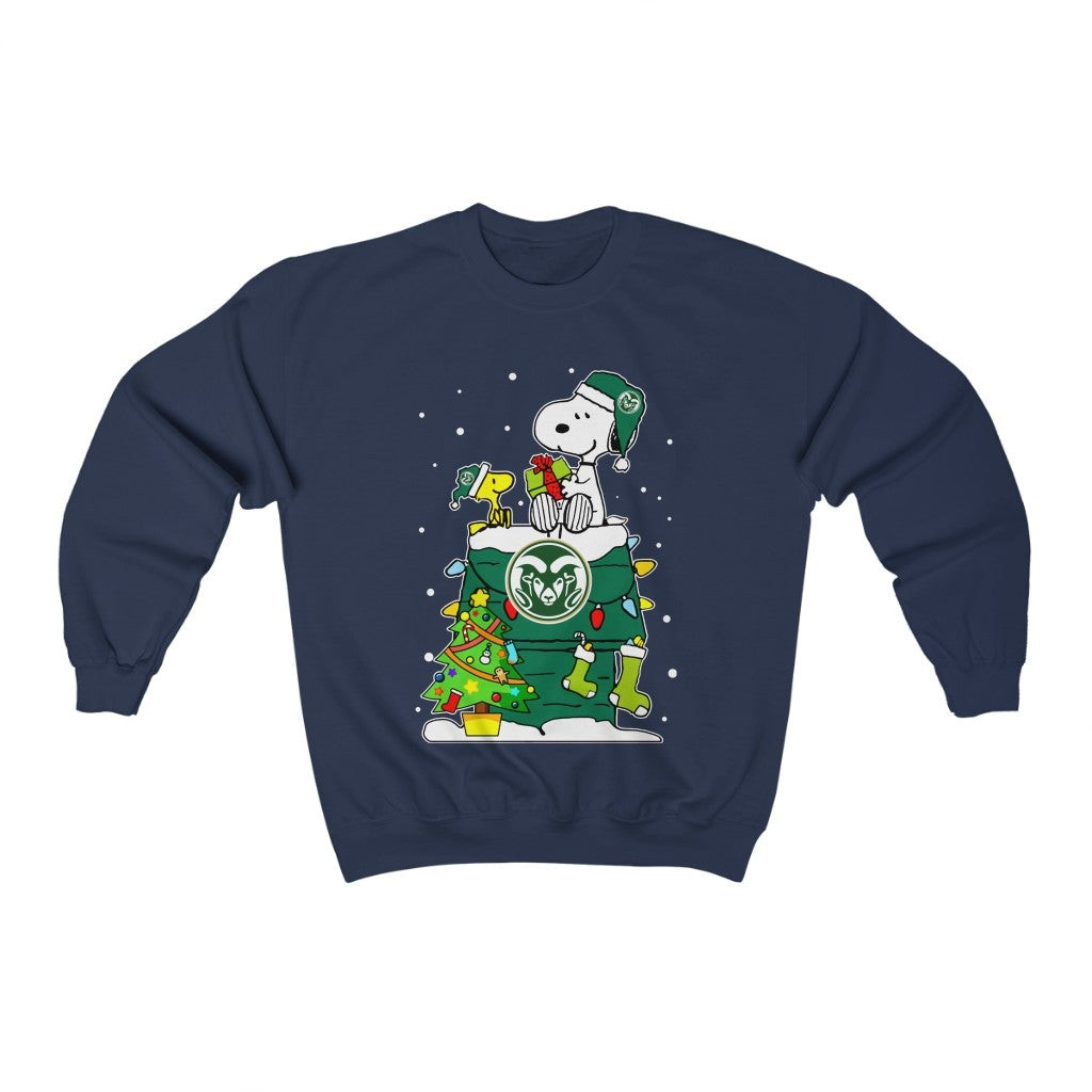 Colorado State Rams Ugly Christmas Sweaters Snoopy Woodstock Sweatshirt 211225