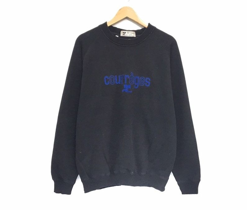 Courreges Paris Crewneck Sweatshirt Jumper Embroidery Big Logo Pulloverfashion Stylestreetwear