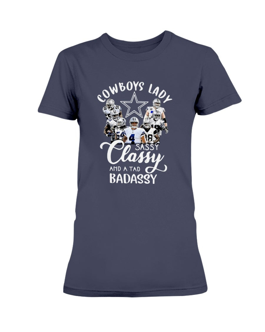 Cow Lady Sassy Classy And A Tad Badassy Ladies T Shirt 211123