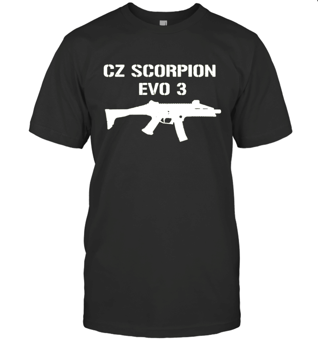 Cz Scorpion Evo 3 Submachine Gun Military Distressed T Shirt Military Green T-Shirt