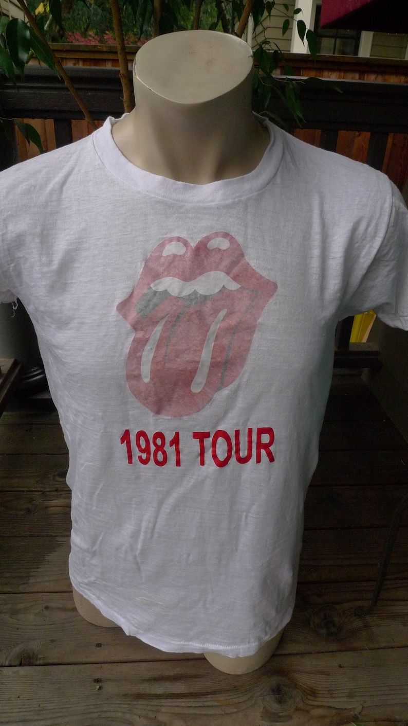 Dated 1981 Rolling Stones Shirt Single Sided Single Stitched Licensed By Roach C 1980 As Is
