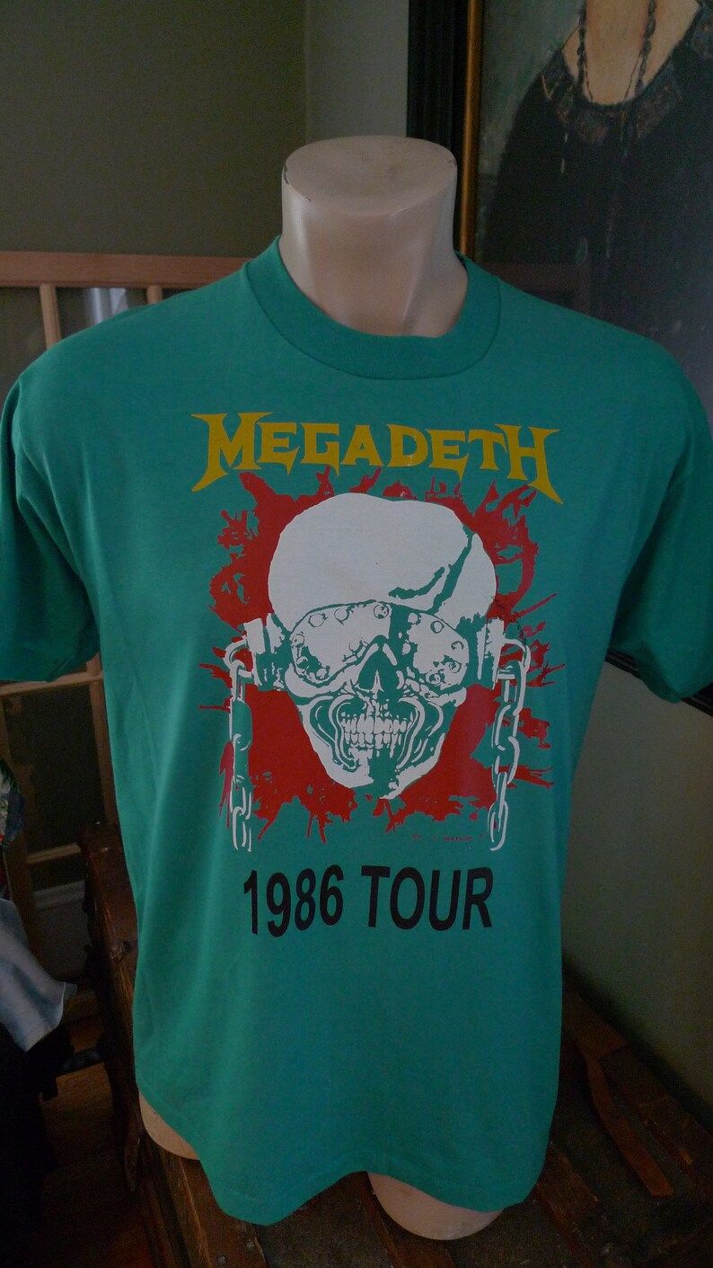 Dated 1986 Megadeath Shirt Single Stitched Single Sided Screen Stars C Licensed By Roach 1985