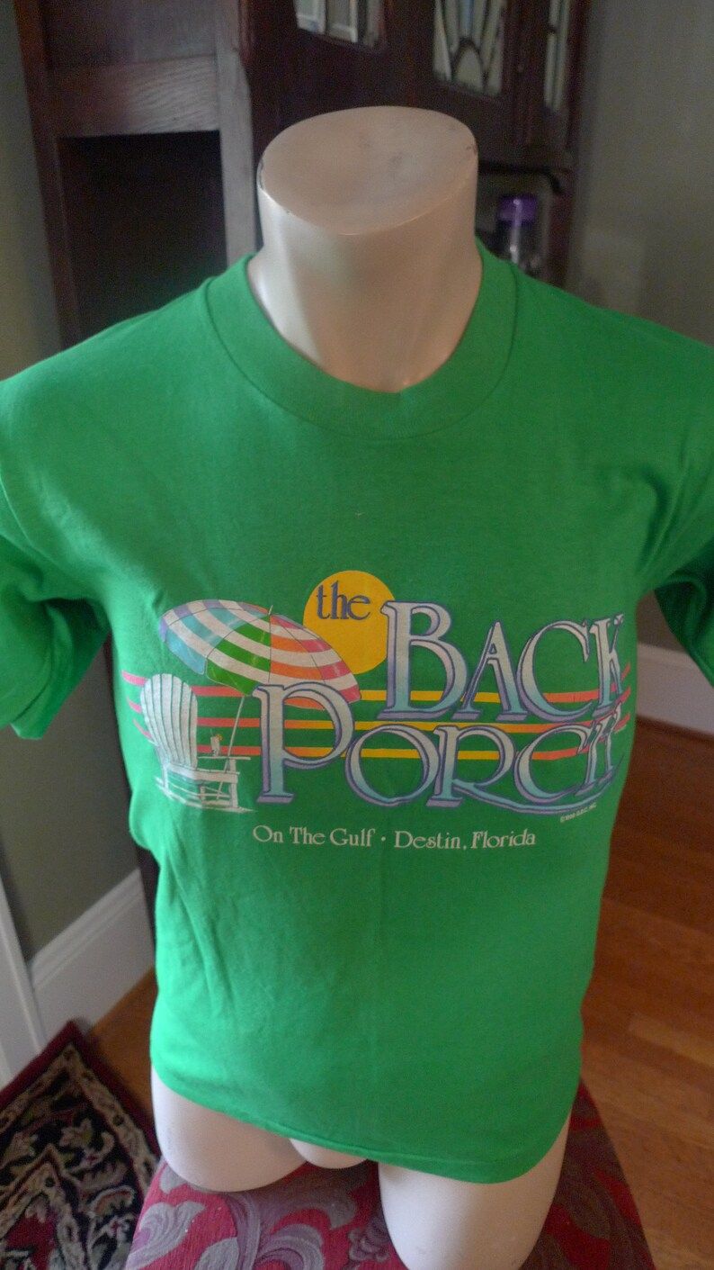 Dated 1990 The Back Porch Destin Florida Shirt Single Sided Single Stitch