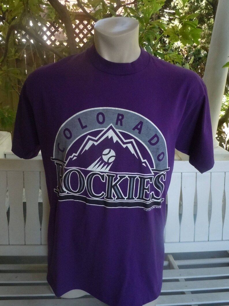 Dated 1991 Colorado Rockies Shirt Single Sided Screen Stars