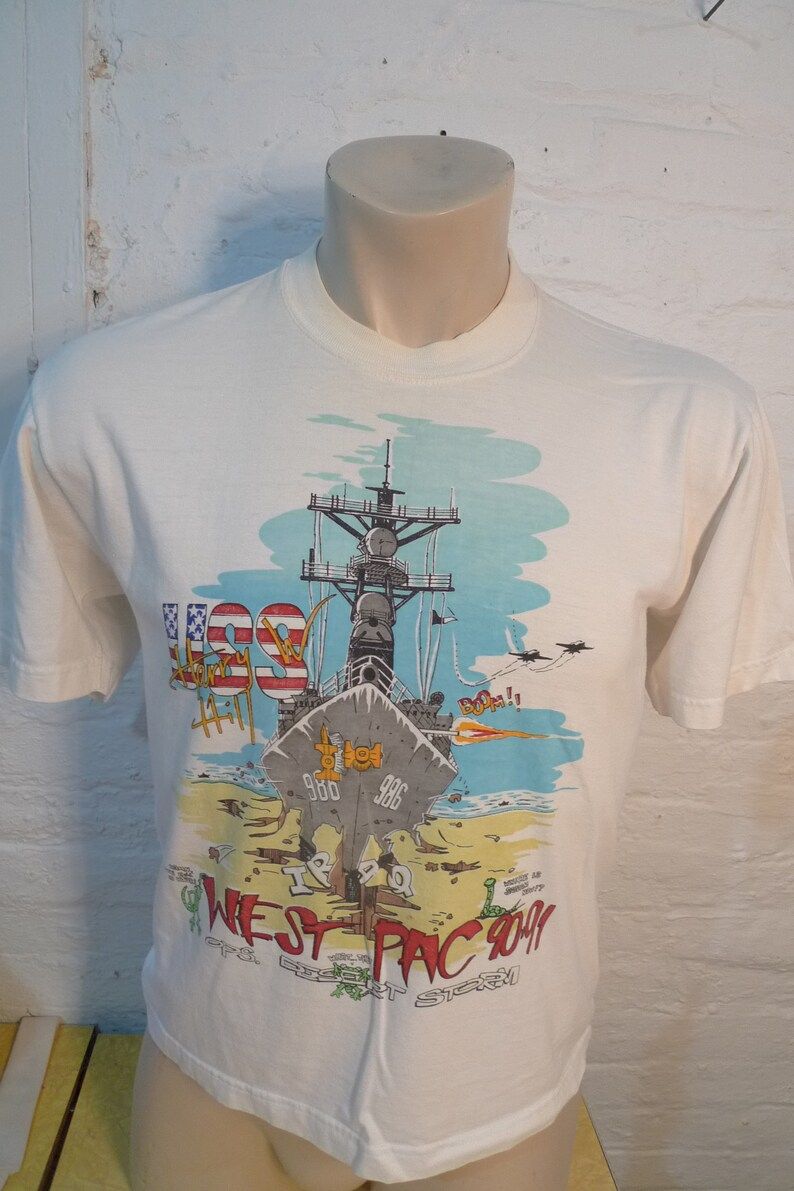 Dated 1991 Iraq War Shirt Single Sided Single Stitched