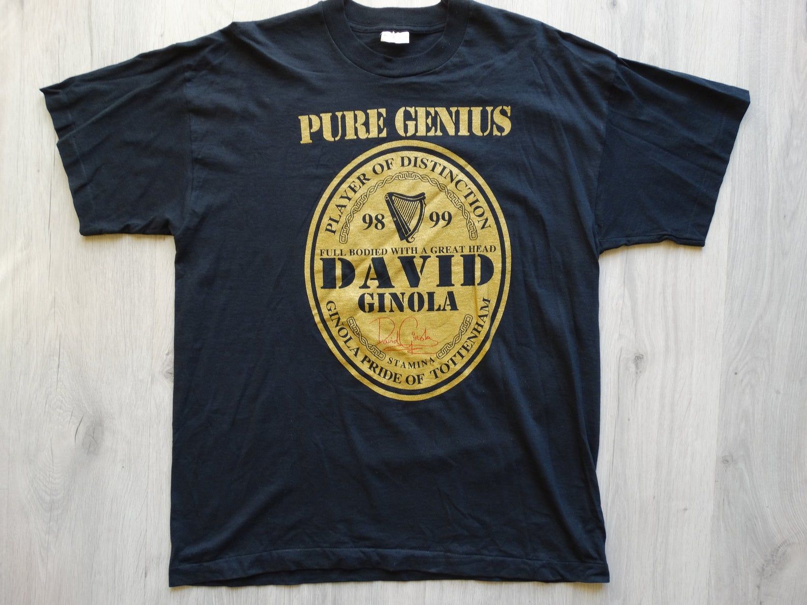 David Ginola 98-99 Vintage Shirttottenham Hotspur Legend David Ginola Tottenham Hotspur Football Clubsingle Stitch Shirt