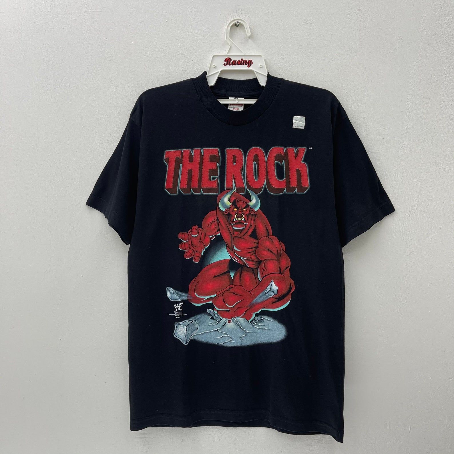 Deadstock!!! The Rock Vintage 90S Wrestling T-Shirt Layin' The Smack Down! Black Tees