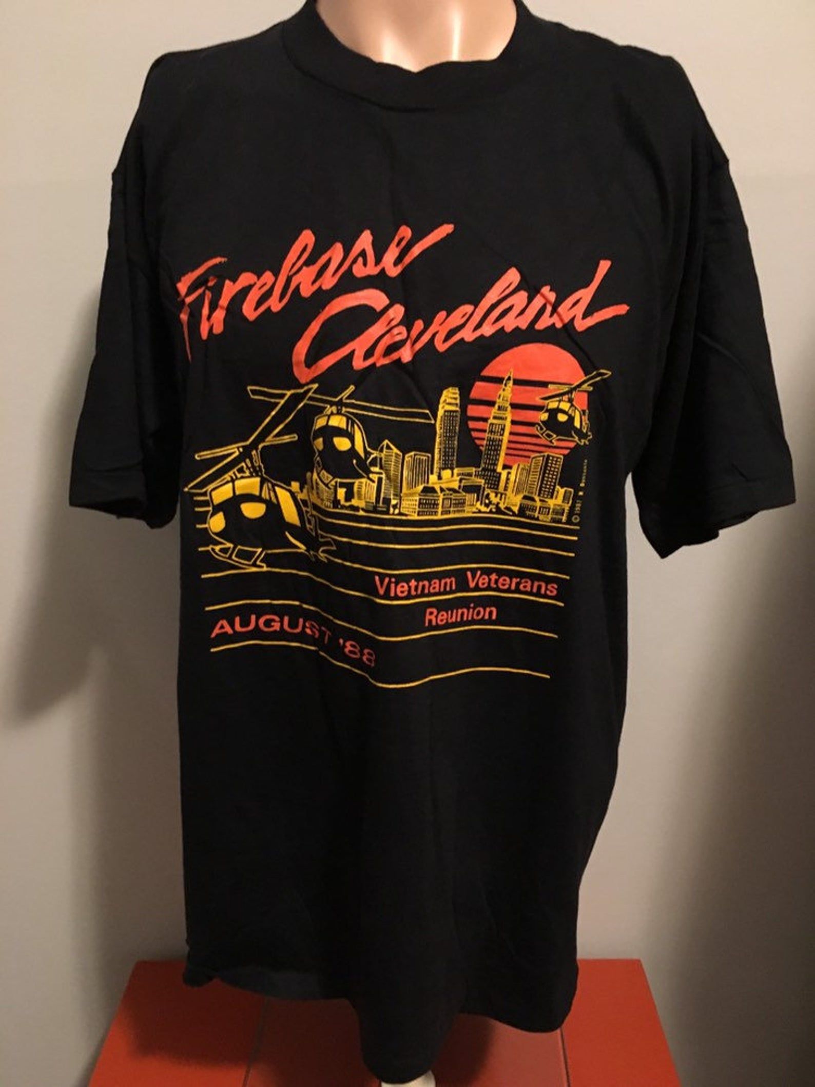 Deadstock Firebase Cleveland Vietnam Vets Reunion '88 T-Shirt 80'S