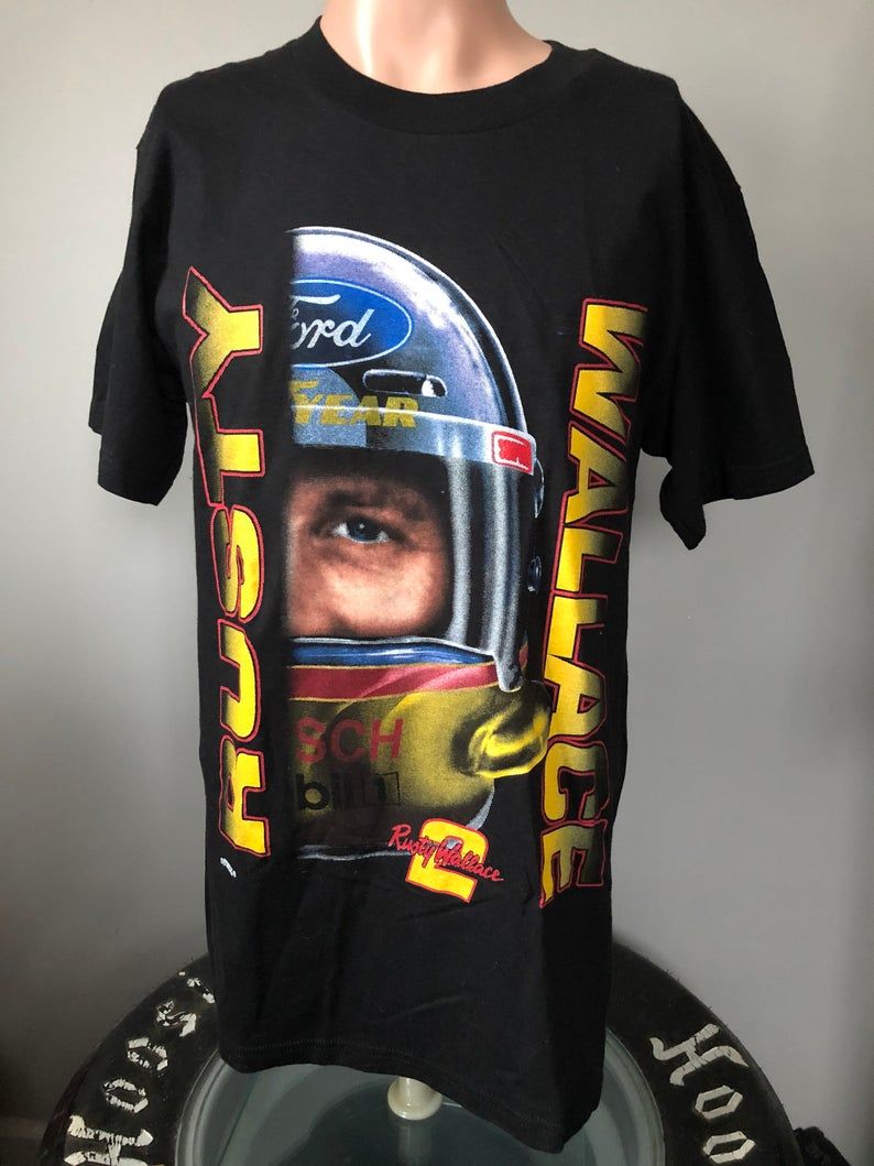 Deadstock Rusty Wallace Helmet Profile Shirt