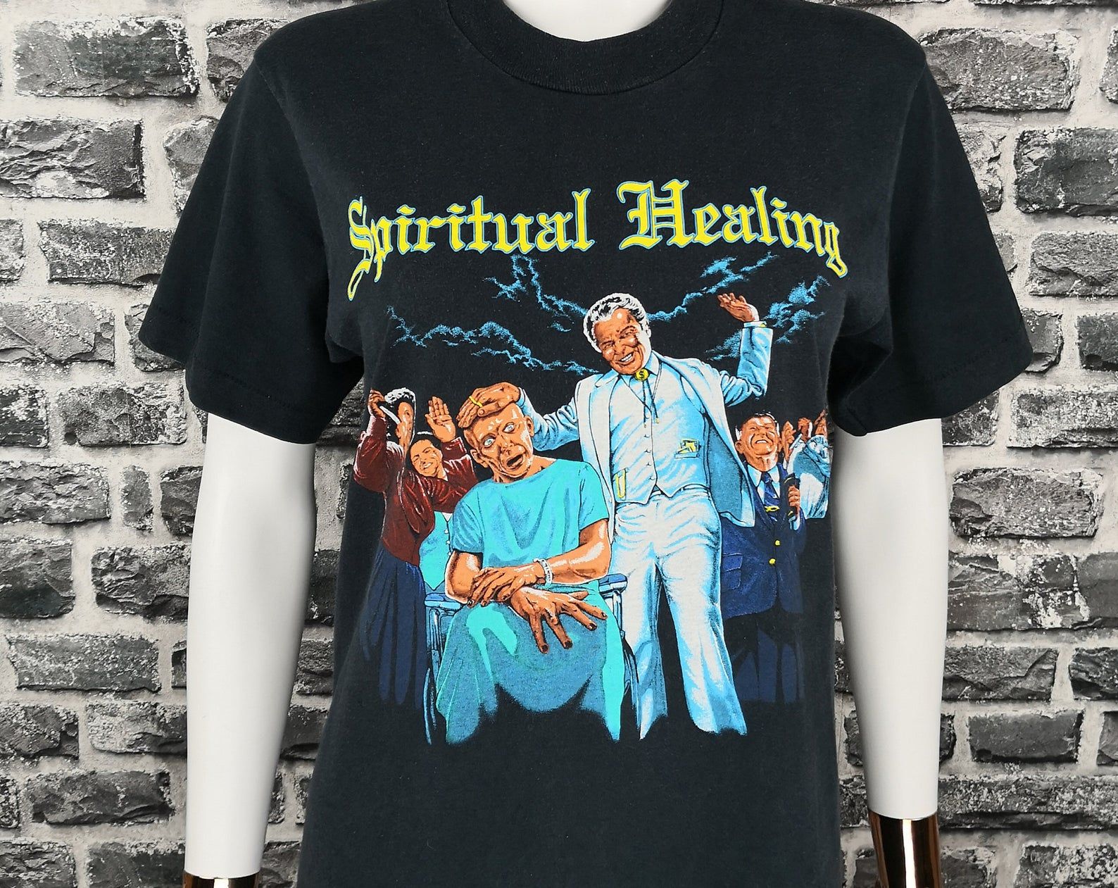 Death 1990 Unworn Vintage T-Shirt Spiritual Healing Tour Shirt Mega Rare / Screen Stars Best Made In Usa /Slayer death 1990 unworn vintage t shirt spiritual healing tour shirt mega rare screen stars best made in usa slayer