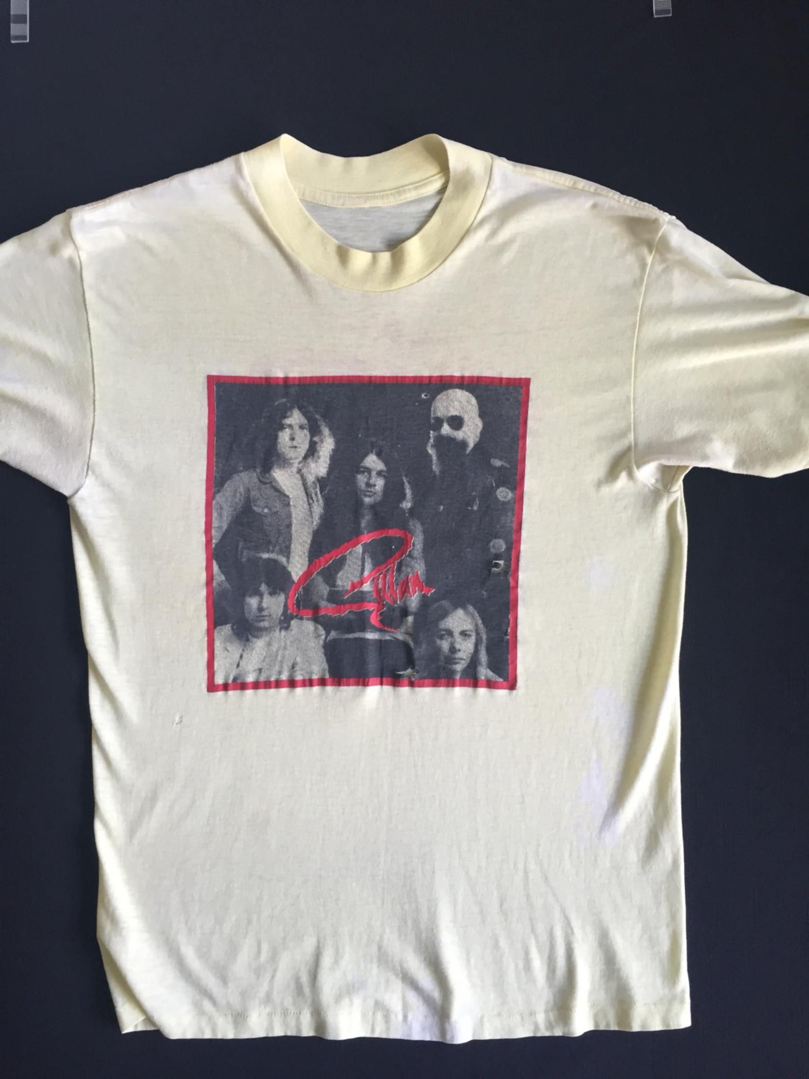 Deep Purple Ian Gillan Fan Club 80'S Double Sided Soft And Thin Rock Concert T Shirt deep purple ian gillan fan club 80s double sided soft and thin rock concert t shirt nt3nc